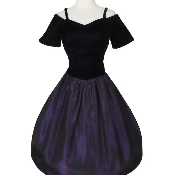 80s black velvet dress 80s Norma Kamali Velvet & Lace Dress | S-M main image 0
